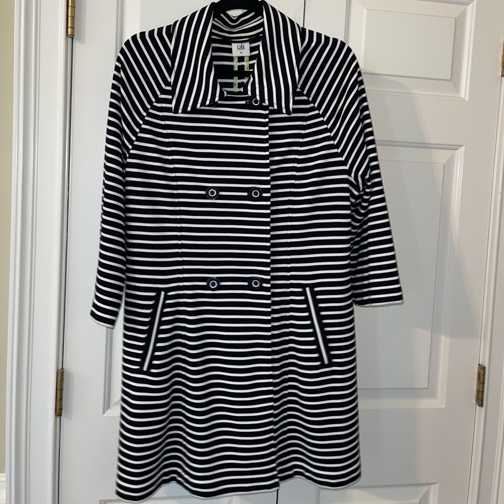 3/4 Cabi Trench jacket. XL- very flattering! Navy